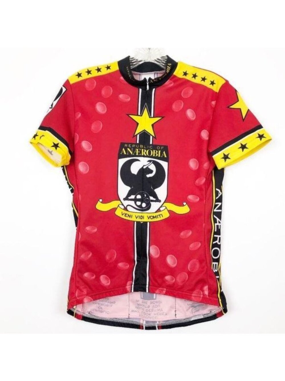Voler Women's Cycling Jersey Sz Small Republic Anaerobia Red Yellow Funny